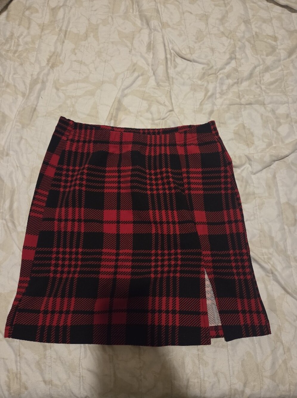Plaid Bodycon Mini Skirt